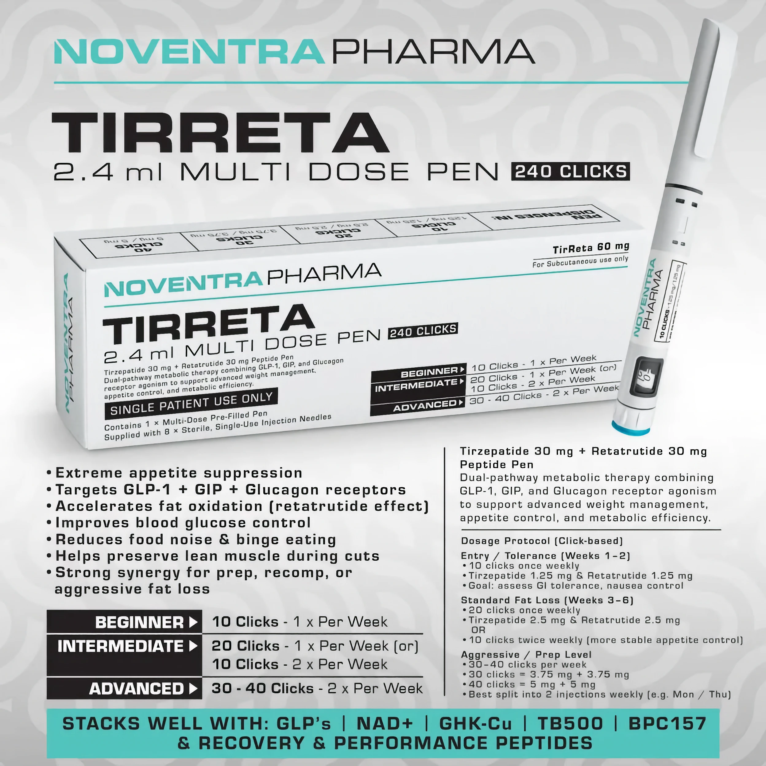 Retatrutide:Tirzepatide Hybrid Pen - Tirreta 60mg Retatrutide/Tirzepatide Hybrid Pen - Tirreta 60mg
